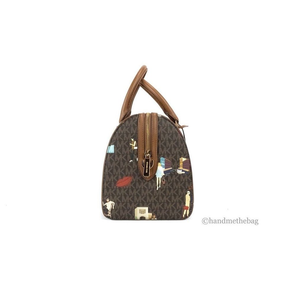 NEW Michael Kors Jet Set Girls Medium Duffle Bag Brown Crossbody Handbag Purse - Picture 7 of 11